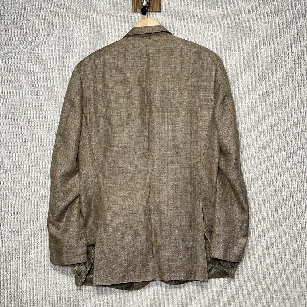 Hugo Boss TheKeys12 Blazer Sport Coat 44L 2B2V Reda Linen Wool Brown - Picture 3 of 10